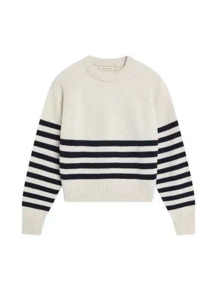 Sweter The New Society wełniany w paski biały