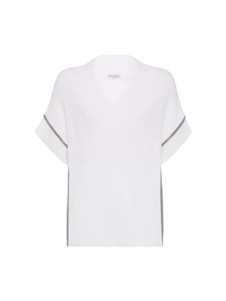 Dzianinowy sweter Brunello Cucinelli biały