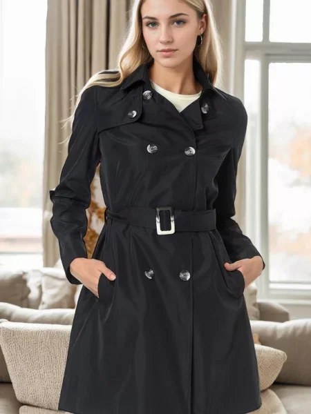 Trenč kaput Dewberry crna