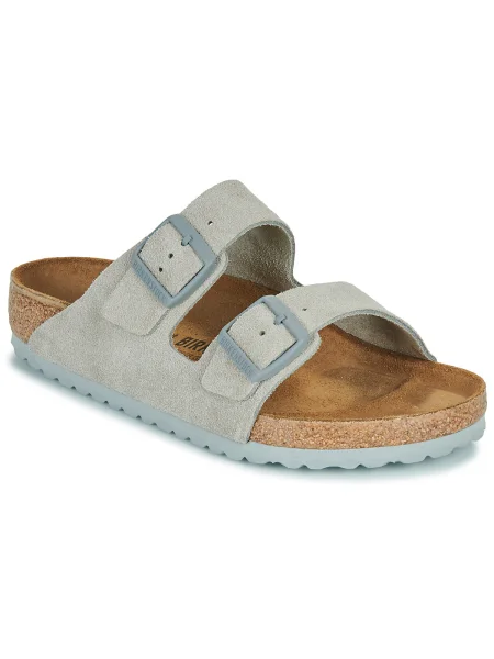 Pantofi Birkenstock din piele cu strasuri gri
