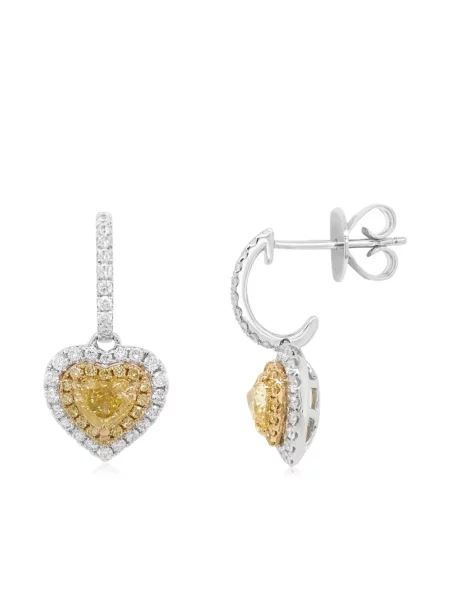 Обеци Hyt Jewelry със сърца бяло