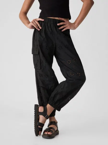 Pantaloni copii Gap negru