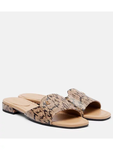 Sandale Jimmy Choo din piele cu model piele de șarpe bej