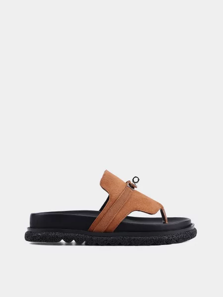 Замшевые вьетнамки Attizzare коричневые