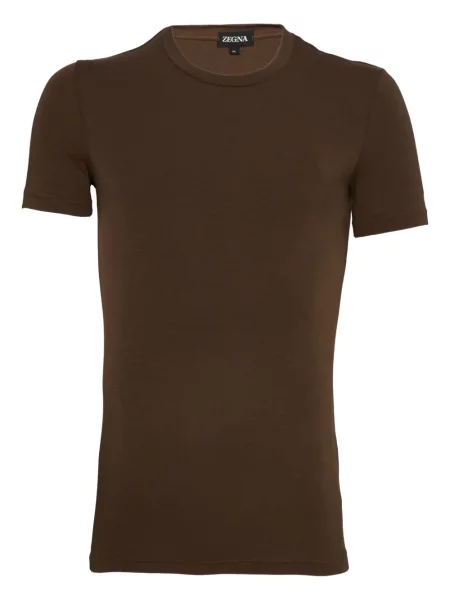 Tricou Zegna cu decolteu rotund maro