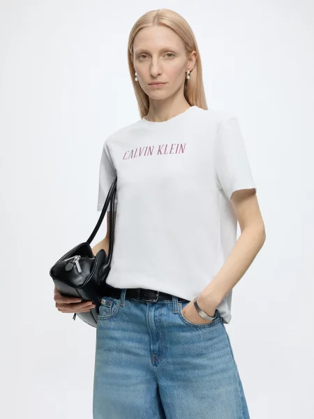 Calvin Klein Jeans Tričko CLASSIC VARSITY ružová biela