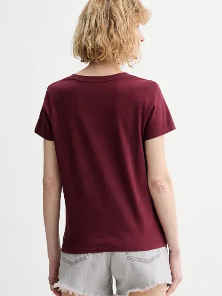 Tričko Levi's PERFECT VNECK vínové