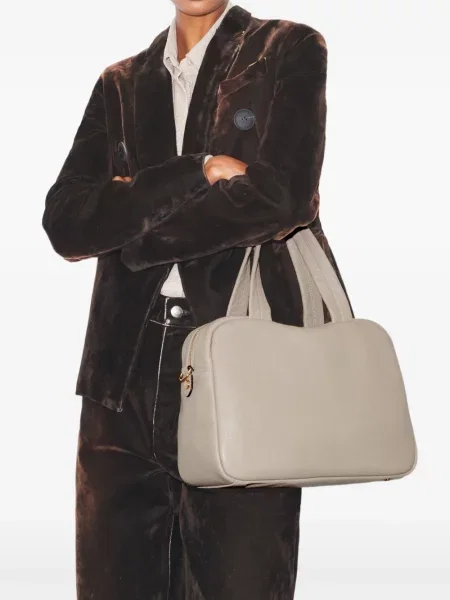 Geantă shopper Tory Burch din piele gri