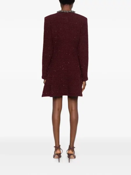 Bouclé rochie mini Self-portrait roșu