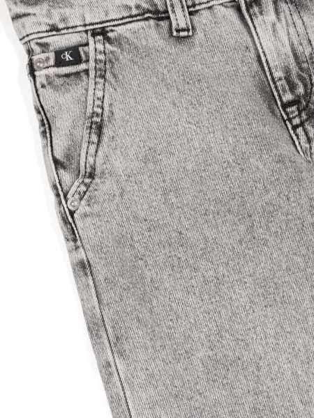 Jeansy straight leg dziecięce Calvin Klein szare
