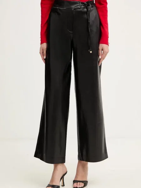 Hlače Marciano Guess GLADYS ravna visoki struk crna
