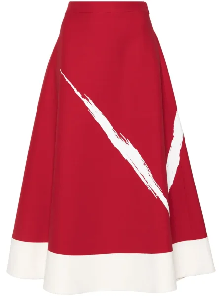 Fustă midi Valentino Garavani până la genunchi roșu