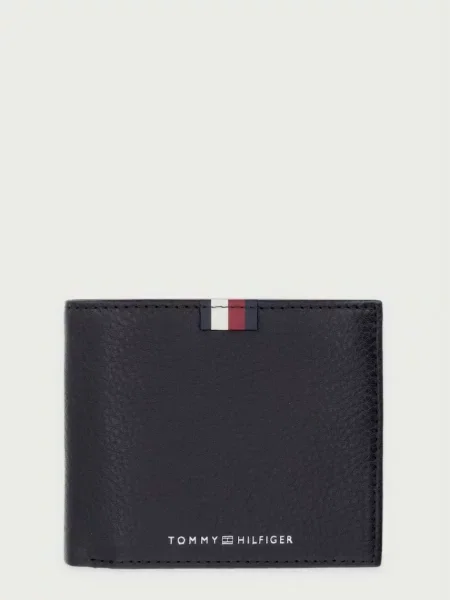 TOMMY HILFIGER Portofel TH PREM LEA' negru
