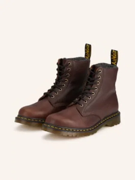 Šněrovací kotníkové boty Dr. Martens hnědé