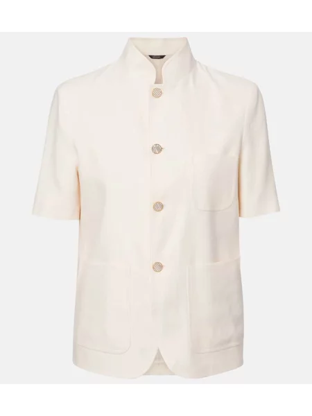 Cămașă Loro Piana de lână alb