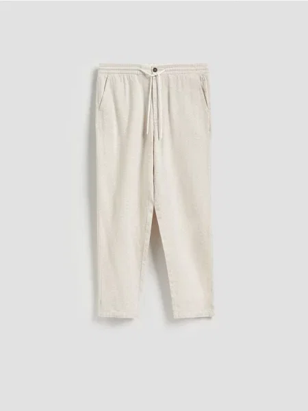 Reserved Pantaloni carrot cu conținut ridicat de in nude