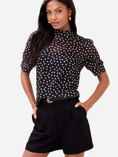 Lipsy Bluză negru / murdar alb