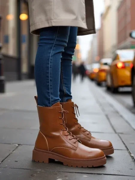 Botine Resti cu șireturi din dantelă albastru