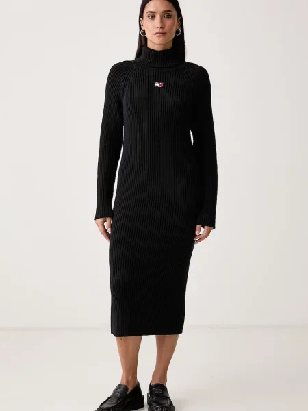 Tommy Jeans rochie tricotată din negru