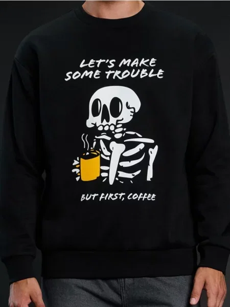 Sinsay Mikina crewneck na Halloween černá