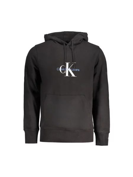 Bluza z kapturem Calvin Klein z nadrukiem czarna