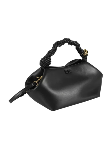 Torebka crossbody Ganni biznesowa z nadrukiem czarna