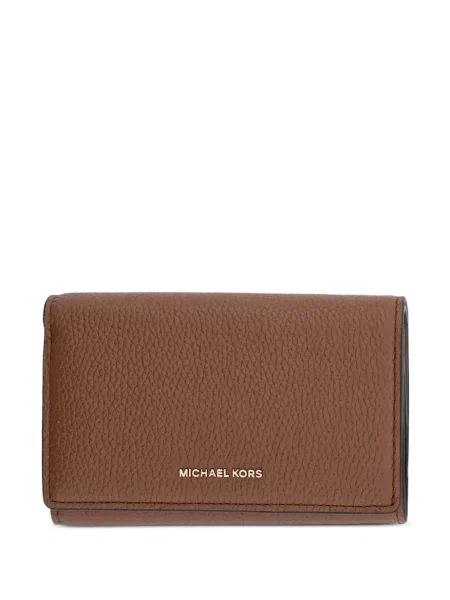 Plisovaná peněženka Michael Michael Kors na platformě s výšivkou černá