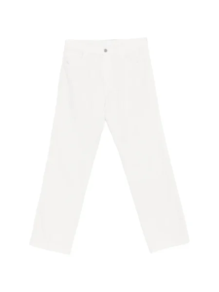 Pantaloni Prada de catifea cord cu 5 buzunare alb
