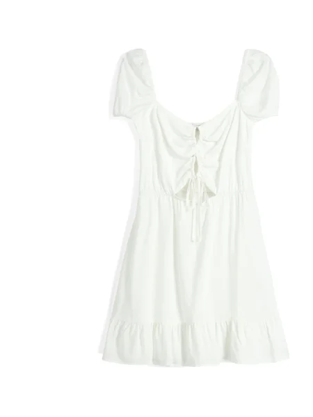 Bershka Rochie de vară bej alb