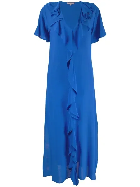 Rochie maxi Gold Hawk cu decolteu în V lungă de costum albastru