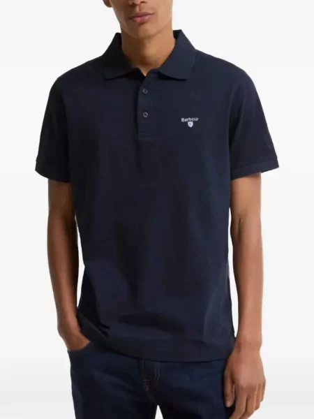 Pólóing Barbour autogrammal kék