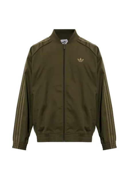 Geacă Adidas cu broderie cu dungi verde