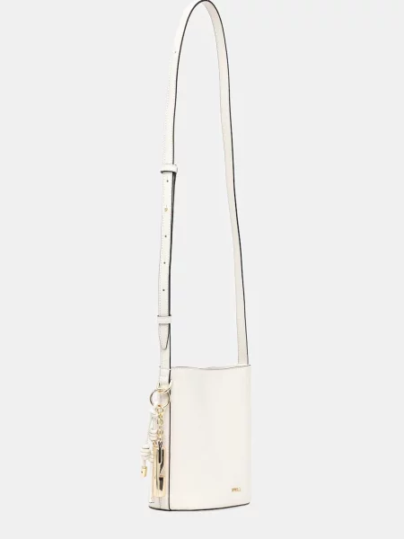 Кожаная сумка Furla бежевая