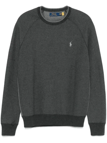 Вълнена карирана шапка Polo Ralph Lauren закърпени черно