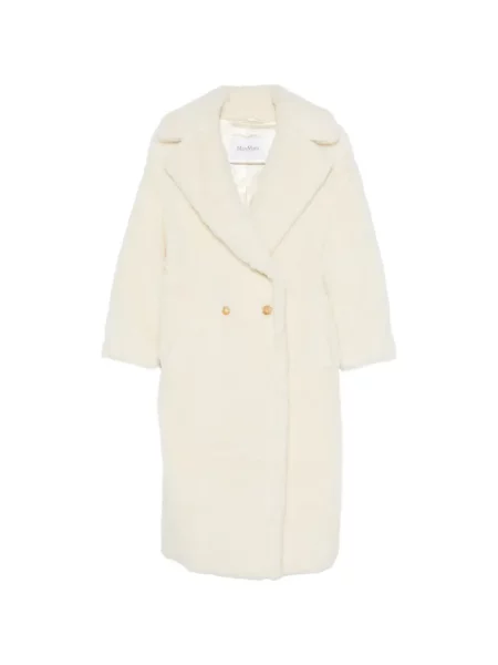 Μάλλινο αρκουδάκι παλτό Max Mara λευκό
