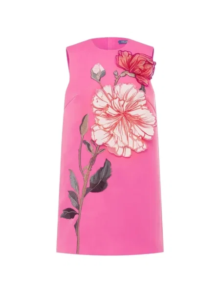 Rochie mini Leo Lin cu model floral cu aplicații de costum roz