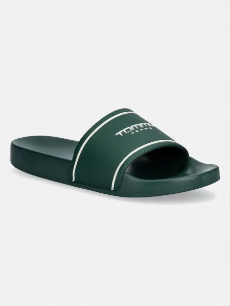 Tommy Jeans natikači bazenski TJM SUMMER SANDAL zelena
