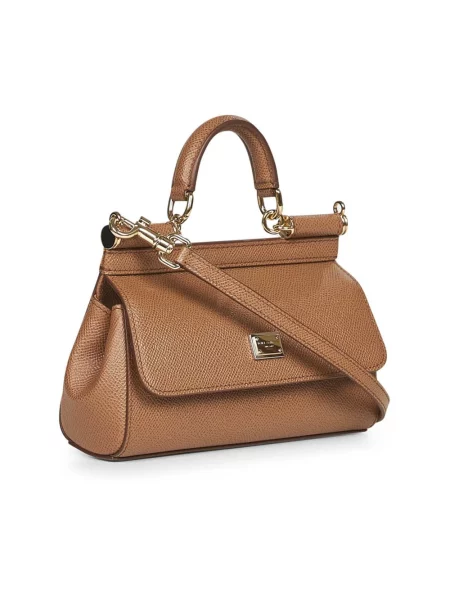 Torebka Dolce And Gabbana skórzana brązowa