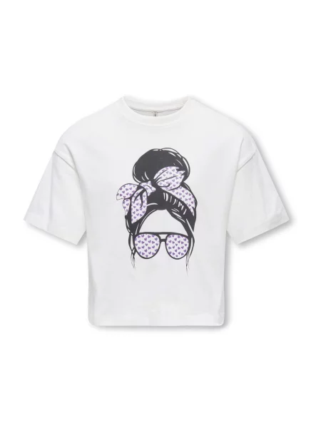 ONLY GIRLS Tricou mov închis / negru alb