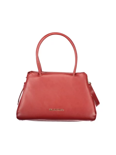 Lniana torebka Valentino Bags czerwona