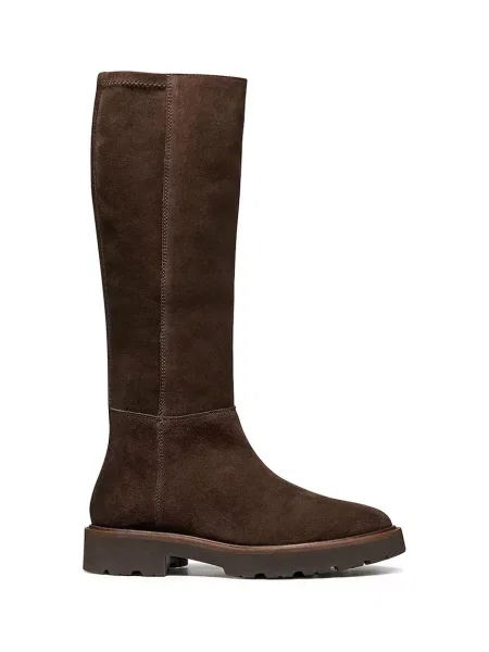 Kozačky Geox D NORIZE na plochém hnědá