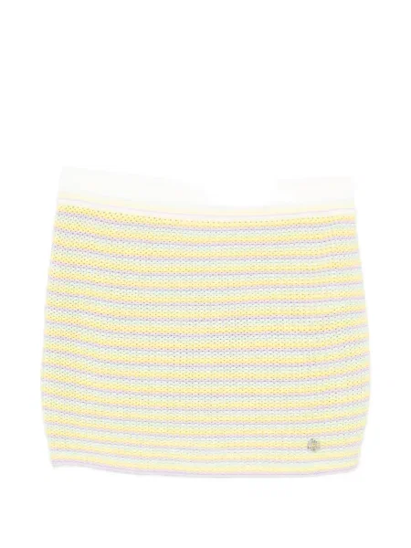 Fusta mini Casablanca cu dungi galben