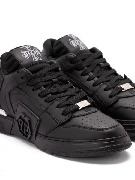 Sneakerși Philipp Plein din piele negru