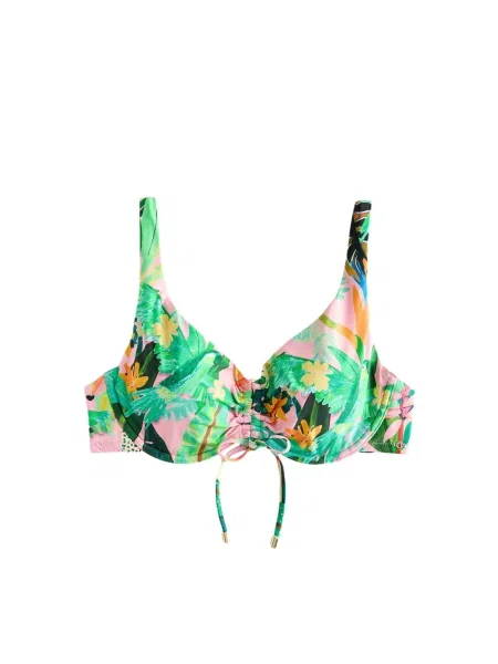 Next Sutien costum de baie / verde pin / verde iarbă / roz galben