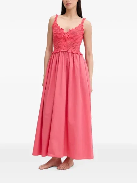 Rochie midi Liu Jo cu șireturi tricotate roz
