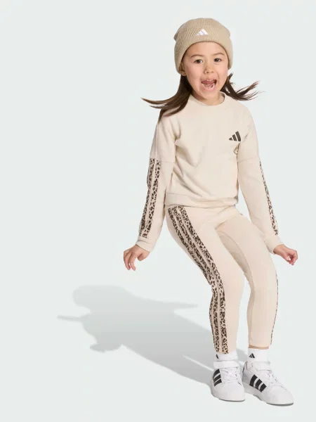 Спортивный костюм Adidas в полоску бежевый