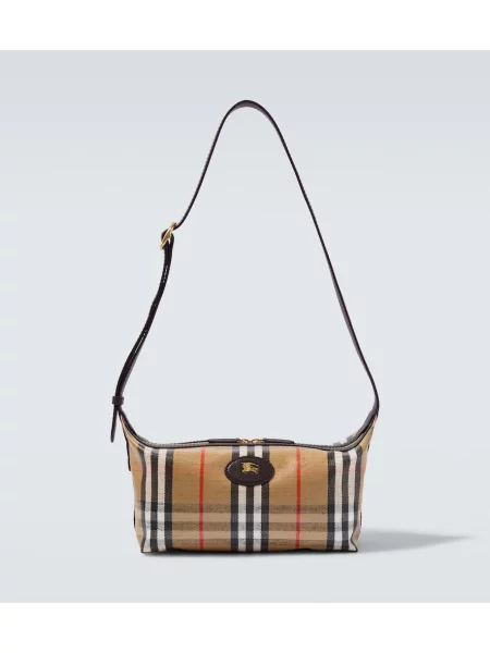 Platno torba Burberry s karirastim vzorcem bež