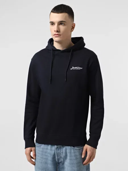 Худі JACK & JONES темно-синій бавовна/поліестер синє