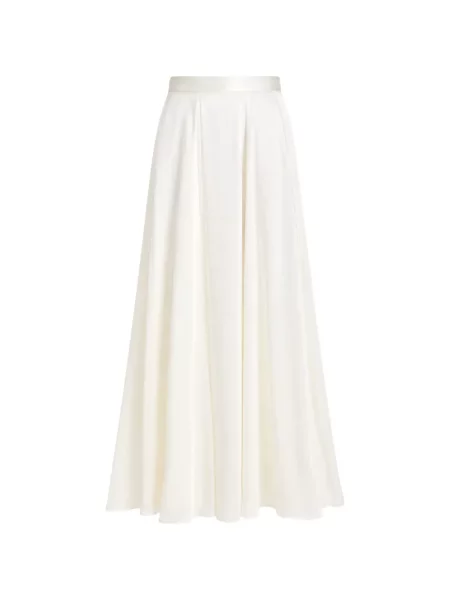 Fusta maxi Temperley London din satin alb