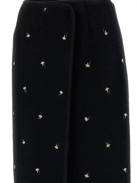 Fustă midi Rier cu model floral plic negru